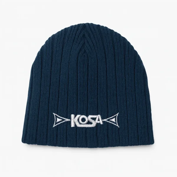 Kosa mössa stickad marin