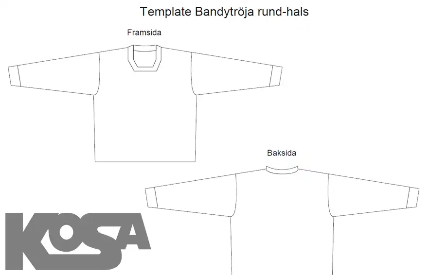 template u-hals matchtröja bandy sublimering