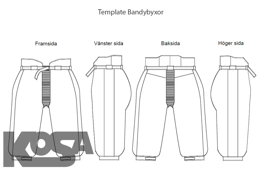 template bandybyxor sublimering