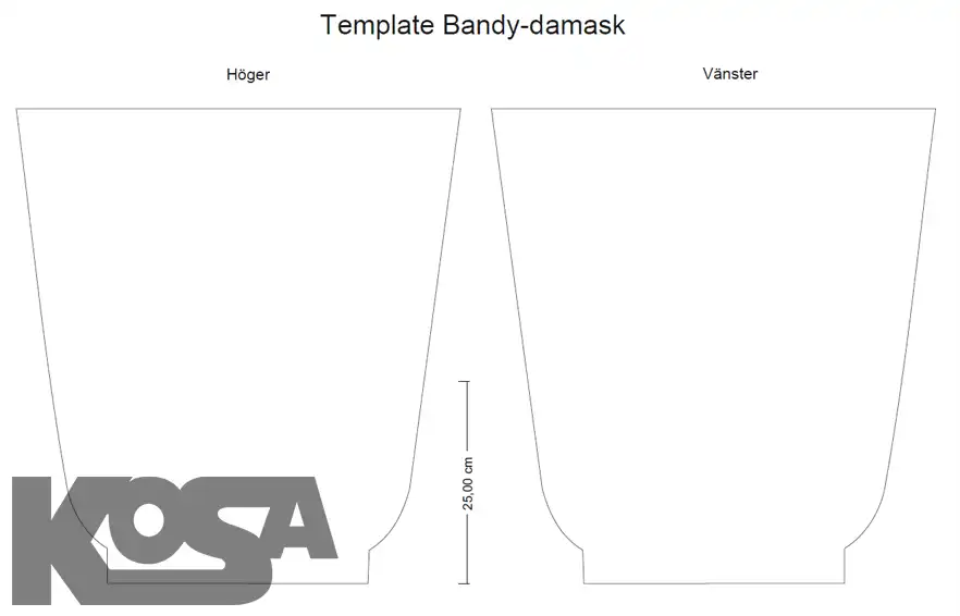 template för bandydamasker sublimering