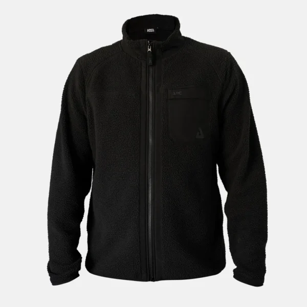 Kosa Pilejacka Arc Team Performance svart – varm fleecejacka med bröstficka.